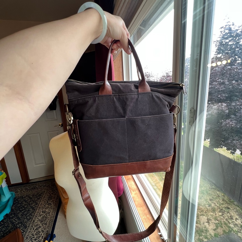 R. Riveter Blue and Brown tote bag - Picture 4 of 11